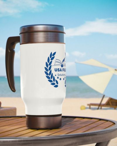 Stainless Steel Travel Mug with Handle, 14oz