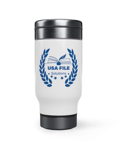 Stainless Steel Travel Mug with Handle, 14oz